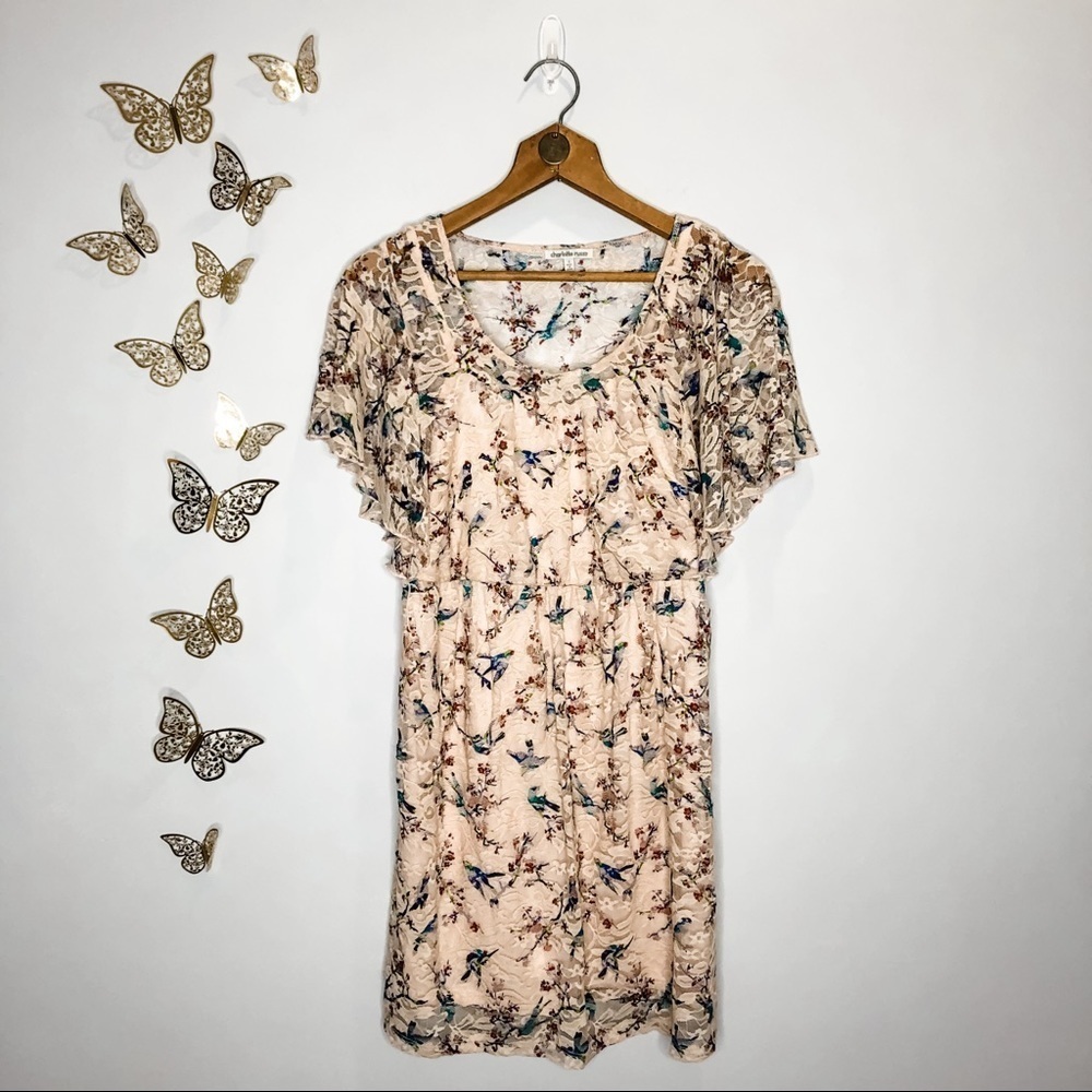 ๐ฆ๐ CHARLOTTE RUSSE | Pink Floral Lace Dress - Picture 1 of 7